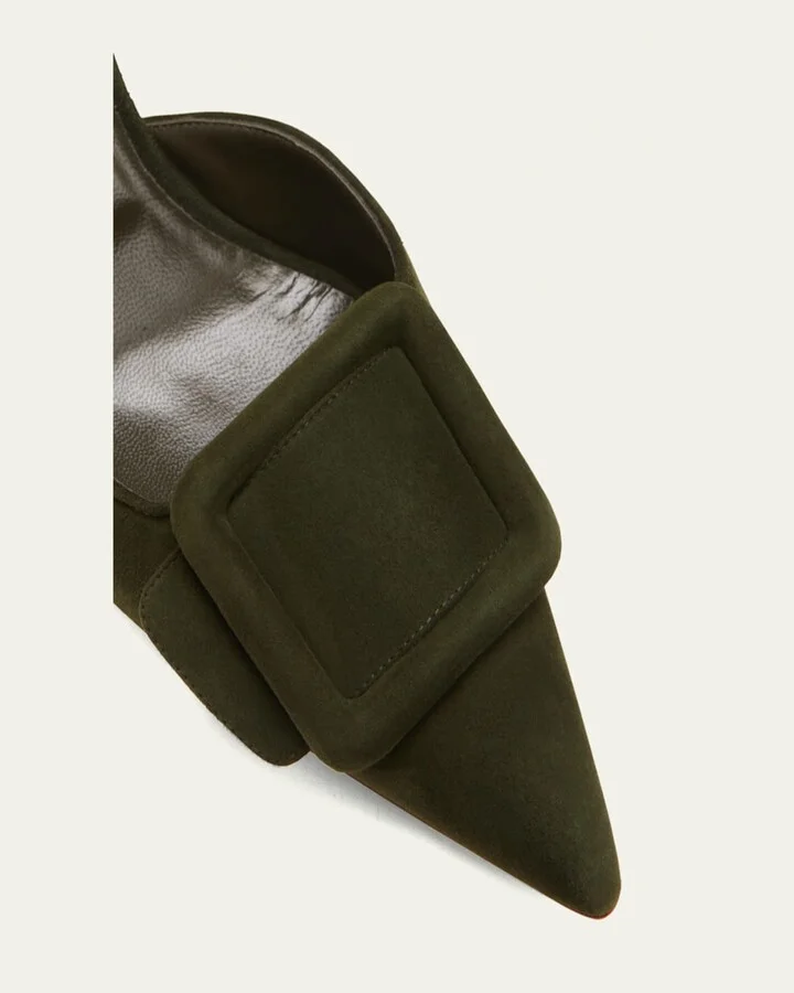 Maysli Suede Bow Slingback Pumps - Image 5