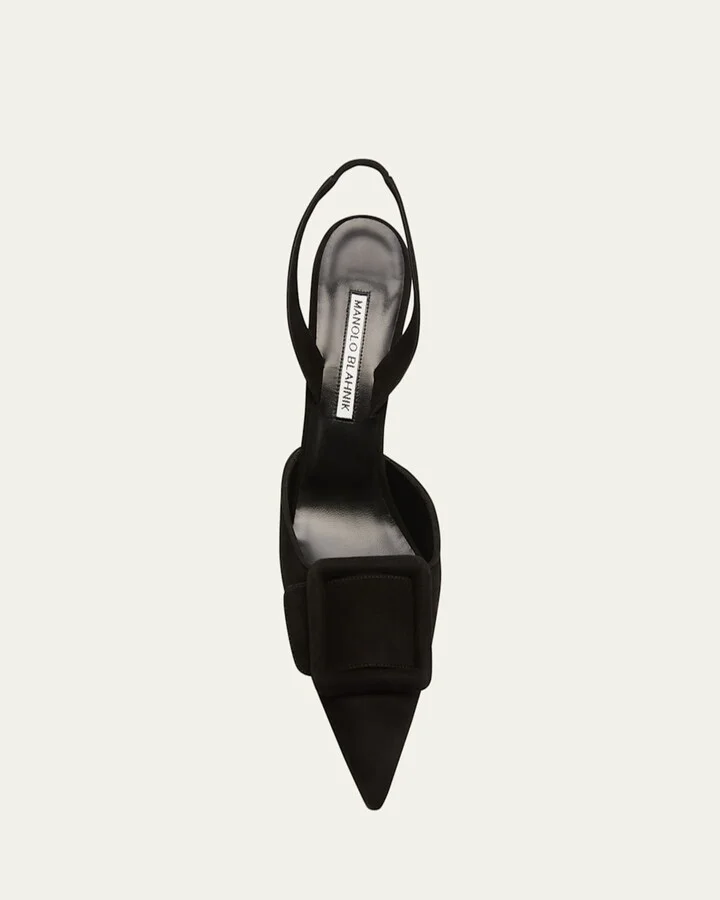 Maysli Suede Buckle Halter Pumps - Image 2