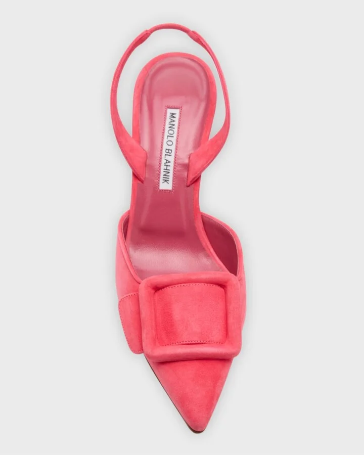 Maysli Suede Buckle Halter Pumps - Image 3