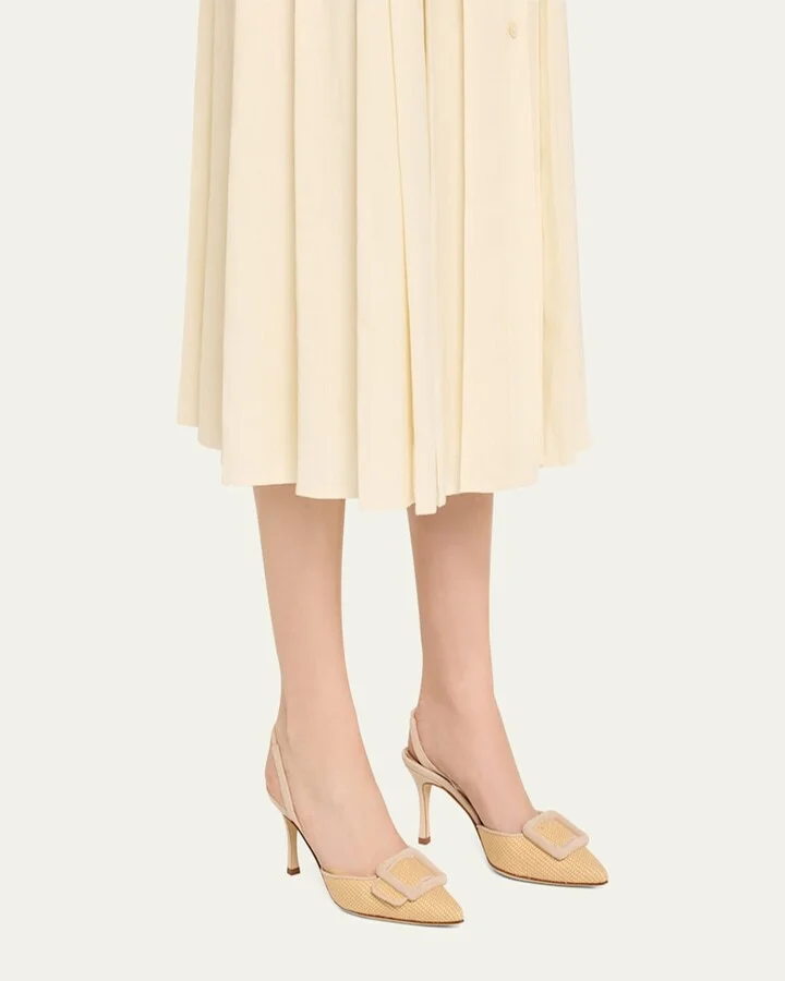 Maysli Woven Buckle Slingback Pumps - Image 6
