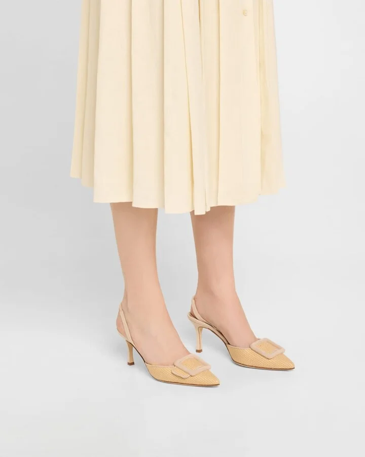 Maysli Woven Buckle Slingback Pumps - Image 4
