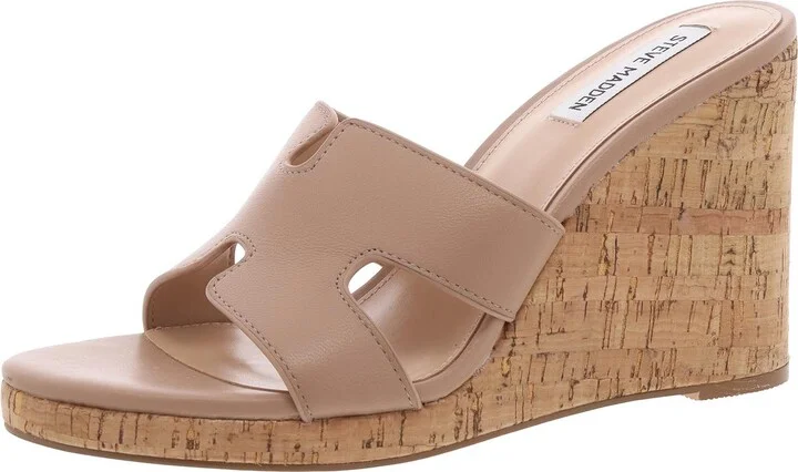 Mayson Womens Solid Leather Wedge Sandals