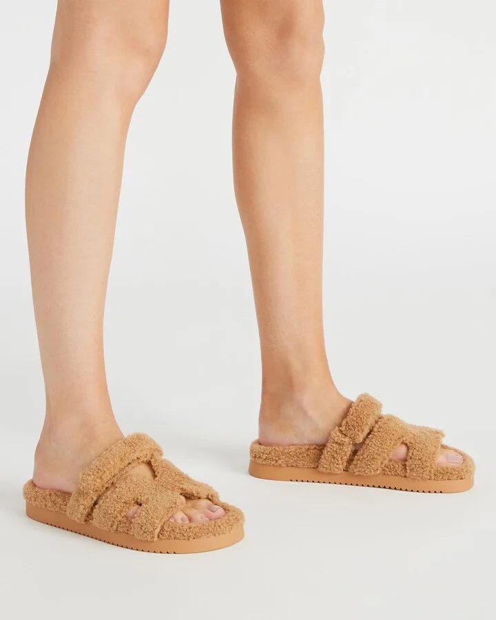 Mayven Faux Shearling Camel Fabric - Image 2