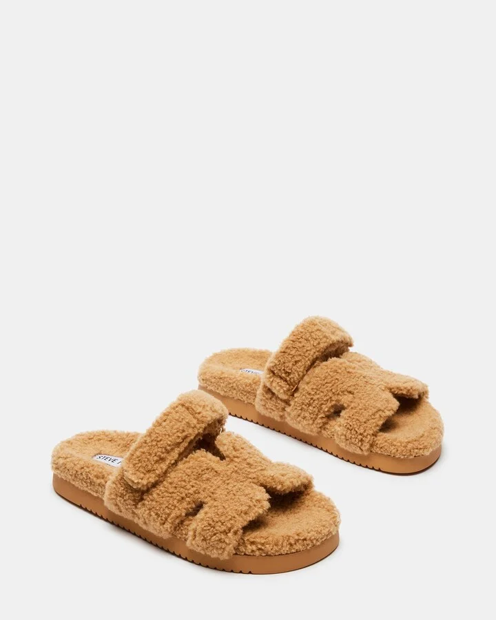Mayven Faux Shearling Camel Fabric - Image 3