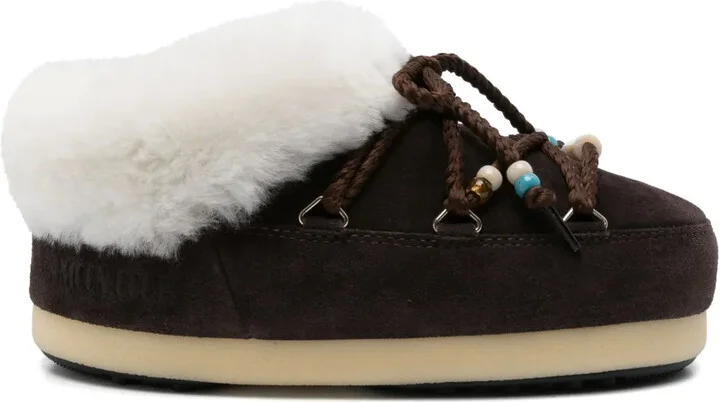 Mb Evx Mule Suede Beads Dark Brown/Natural