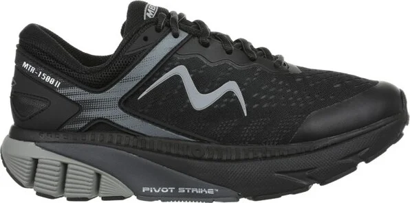 MBT Women's MTR-100 II Lace Up in Black/black Soles ,