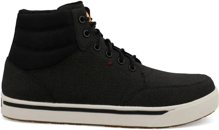 MCAN006 Sneakers Men's 9 Black White Composite Toe Work Shoes ZPO2113