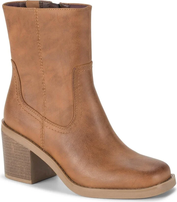 Mckenna Womens Faux Leather Square Toe Ankle Boots