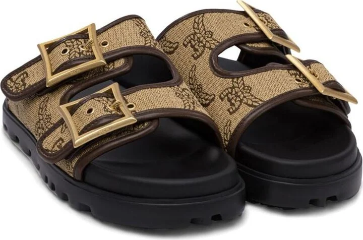 Mcm "Lauretos Raffia Jacquard" Slides - Image 2