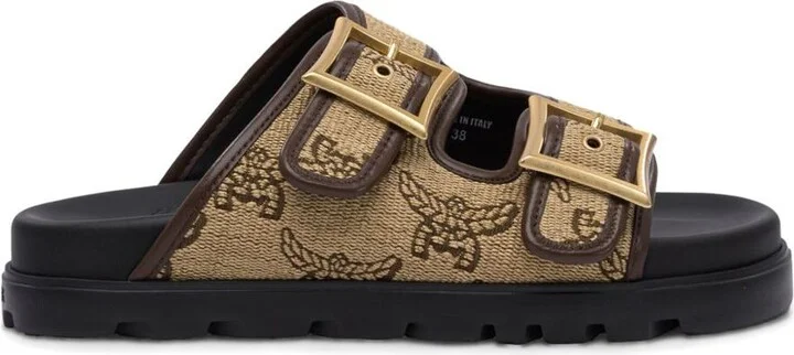 Mcm "Lauretos Raffia Jacquard" Slides