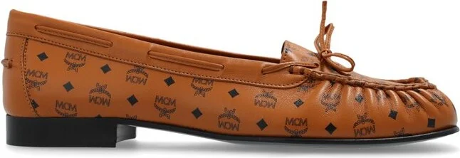 MCM Monogram Printed Bow-Detailed Loafers