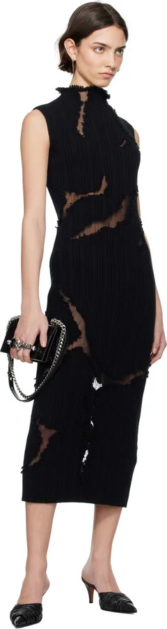 McQueen Black Birdee Ruched Mules - Image 5