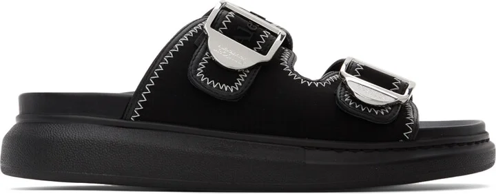 McQueen Black Hybrid Slide Sandals