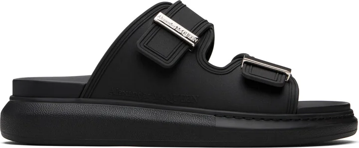McQueen Black Hybrid Slides