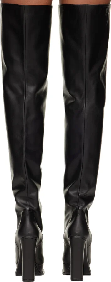 McQueen Black Leather Boots - Image 2