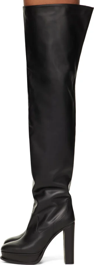 McQueen Black Leather Boots - Image 3