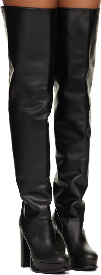 McQueen Black Leather Boots - Image 4