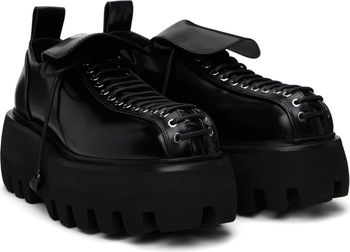 McQueen Black Sofa Lace Up Derbys - Image 4