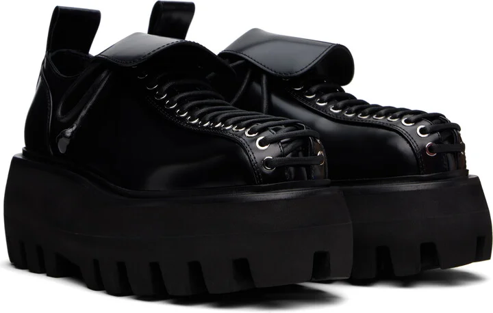 McQueen Black Sofa Lace Up Derbys - Image 4