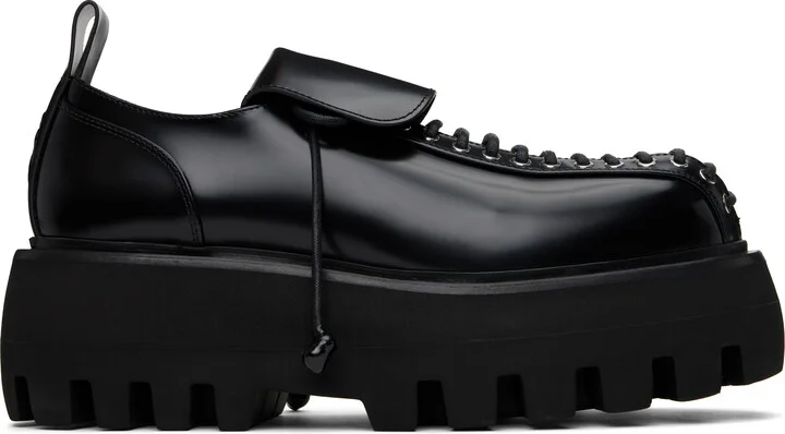 McQueen Black Sofa Lace Up Derbys