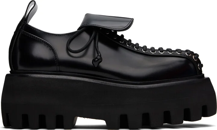McQueen Black Sofa Lace Up Derbys