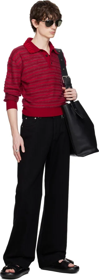 McQueen Black T-Bar Buckle Sandals - Image 5
