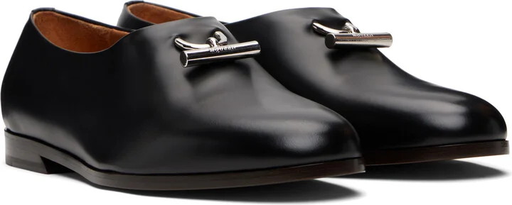 McQueen Black T-Bar Loafers - Image 4