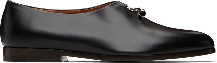 McQueen Black T-Bar Loafers