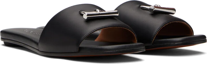 McQueen Black T-Bar Slides - Image 4