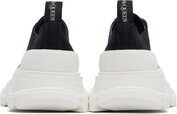 McQueen Black & White Tread Slick Sneakers - Image 2
