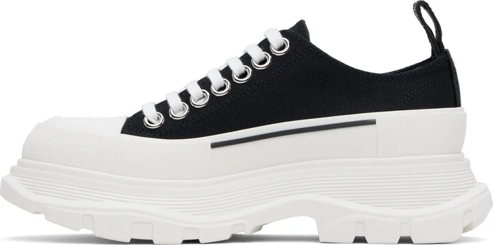 McQueen Black & White Tread Slick Sneakers - Image 3