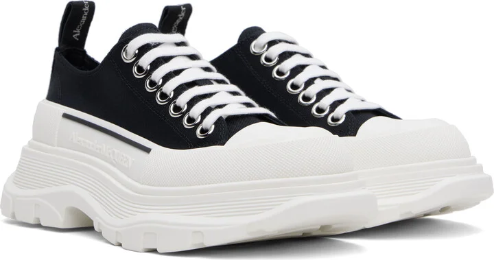 McQueen Black & White Tread Slick Sneakers - Image 4