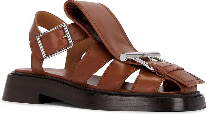 McQueen Buckle Flat in Brown - Image 2