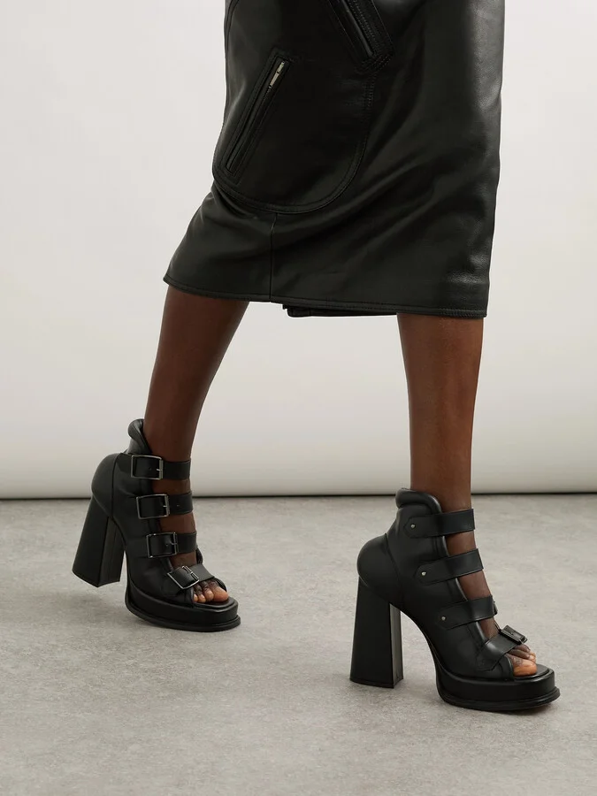 MCQUEEN - Buckled Leather Sandals - Black - Image 2