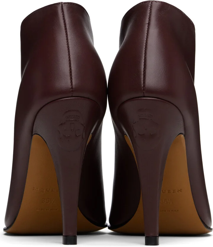 McQueen Burgundy Birdee Slashed Pump Boots - Image 2