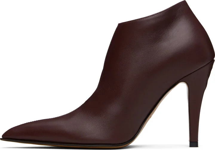 McQueen Burgundy Birdee Slashed Pump Boots - Image 3