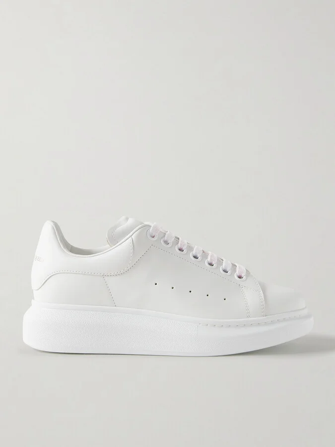 MCQUEEN - Exaggerated-sole Leather Sneakers - White