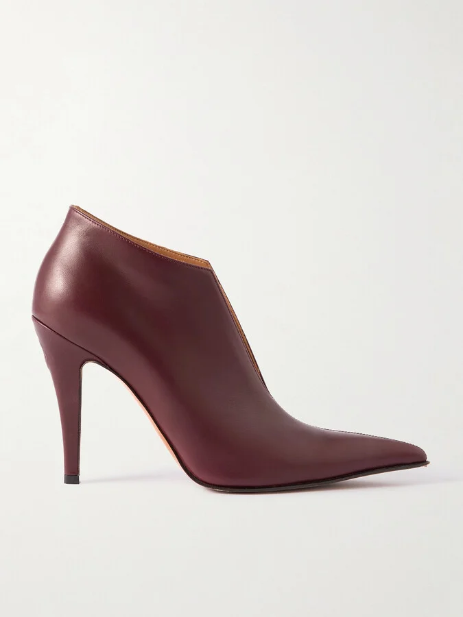 MCQUEEN - Leather Ankle Boots - Burgundy
