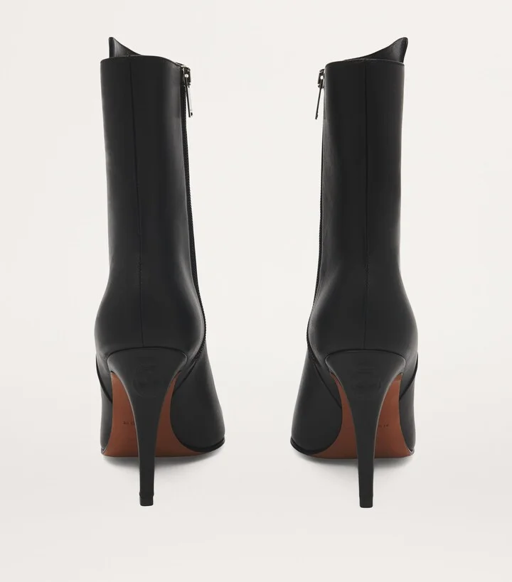 McQueen Leather Birdee Heeled Boots 105 - Image 3