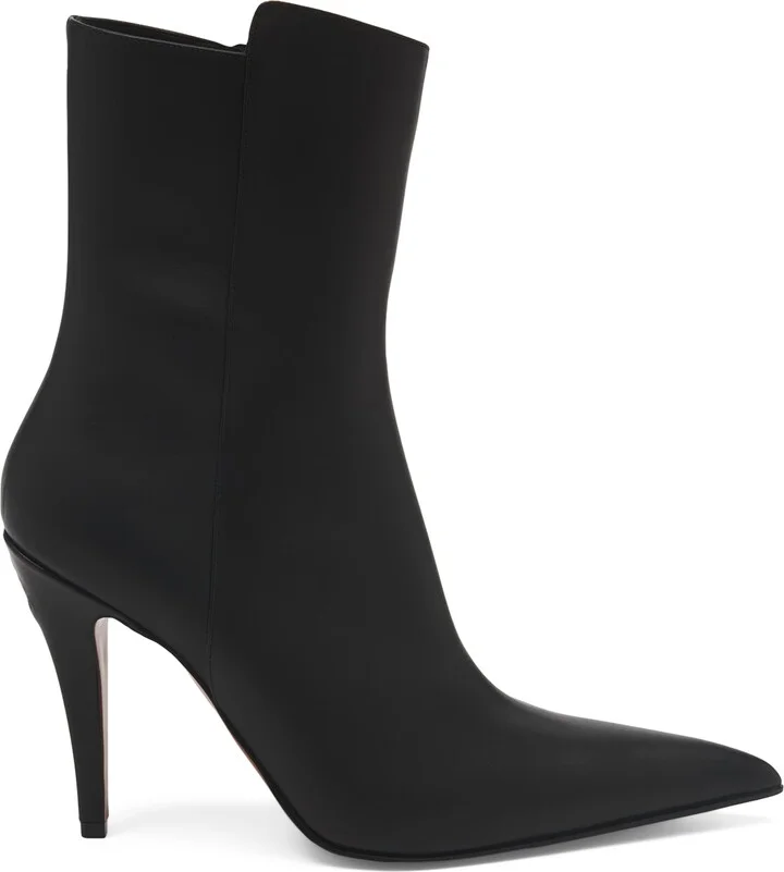 McQueen Leather Birdee Heeled Boots 105