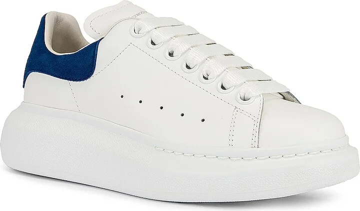 McQueen Leather Platform Sneakers in White - Image 2