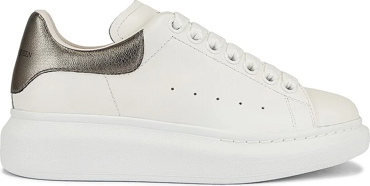 McQueen Leather Platform Sneakers in White