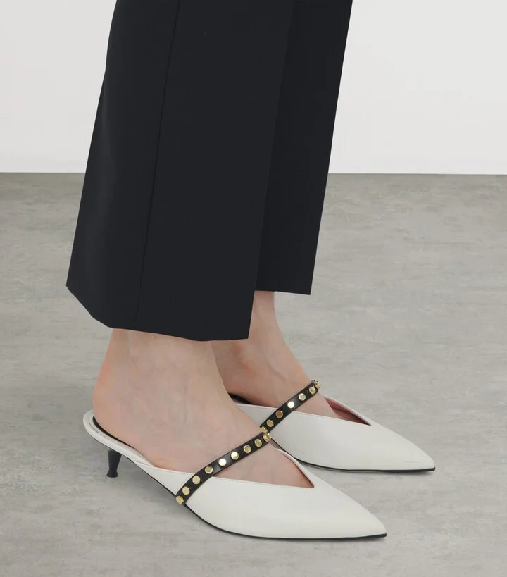 McQueen Leather Revel Heeled Mules 50 - Image 2