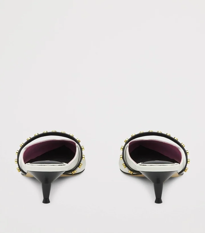 McQueen Leather Revel Heeled Mules 50 - Image 4