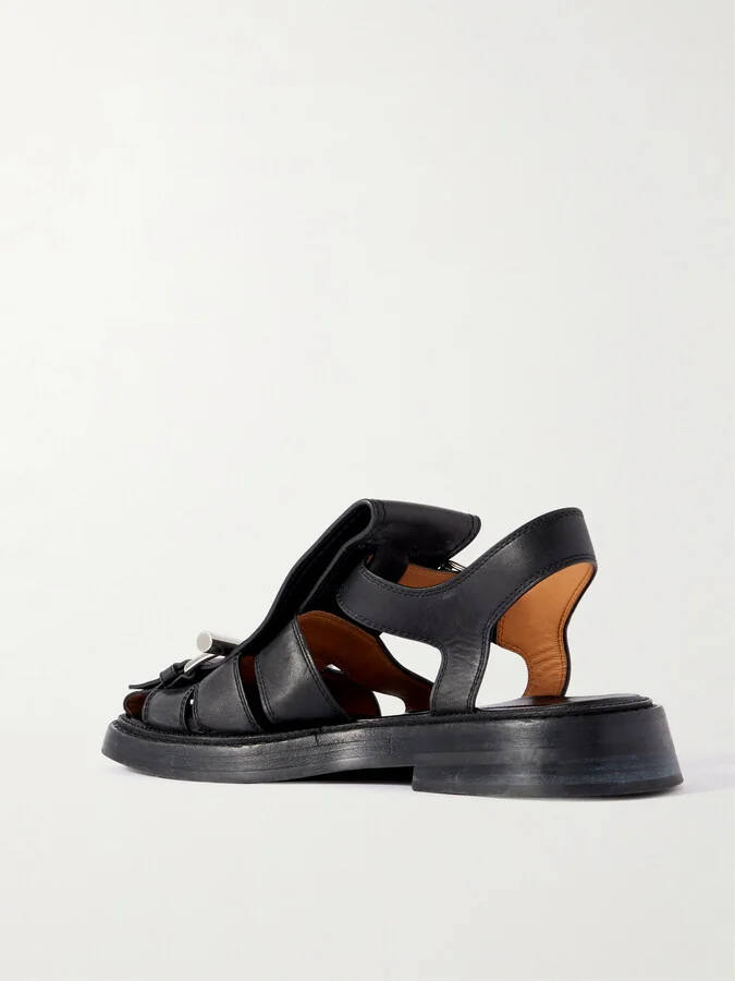 MCQUEEN - Leather Sandals - Black - Image 3