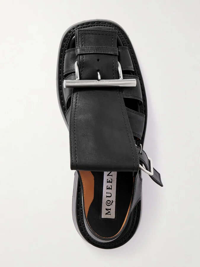 MCQUEEN - Leather Sandals - Black - Image 5