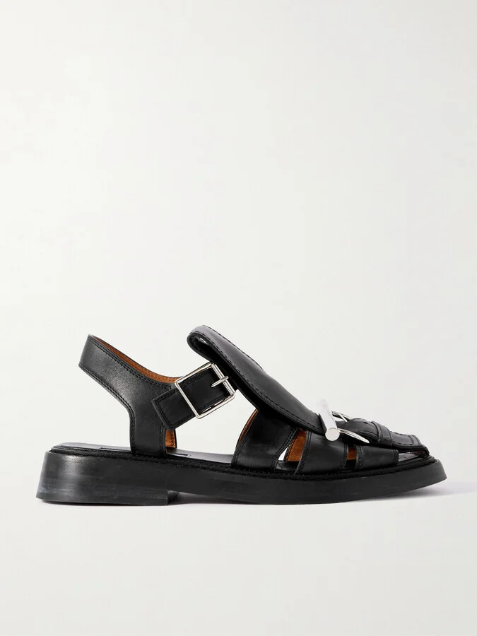 MCQUEEN - Leather Sandals - Black