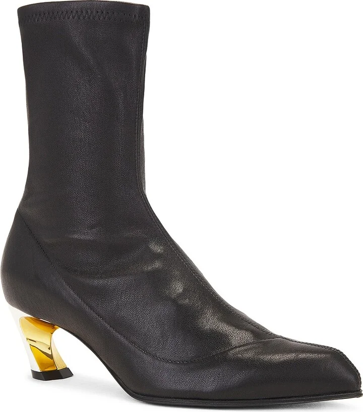 McQueen Leather Sock Boot in Black - Image 2