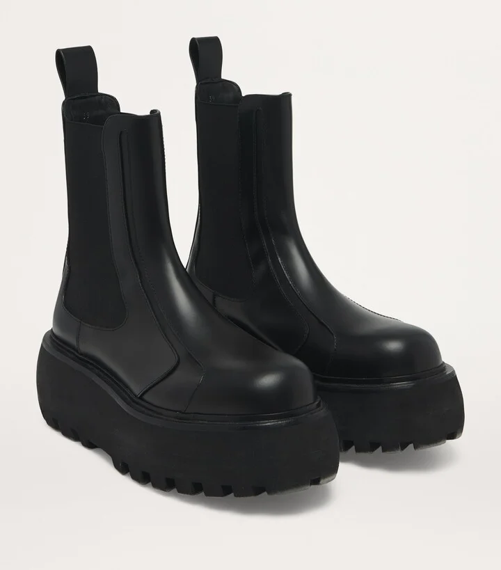 McQueen Leather Sofa Chelsea Boots - Image 2