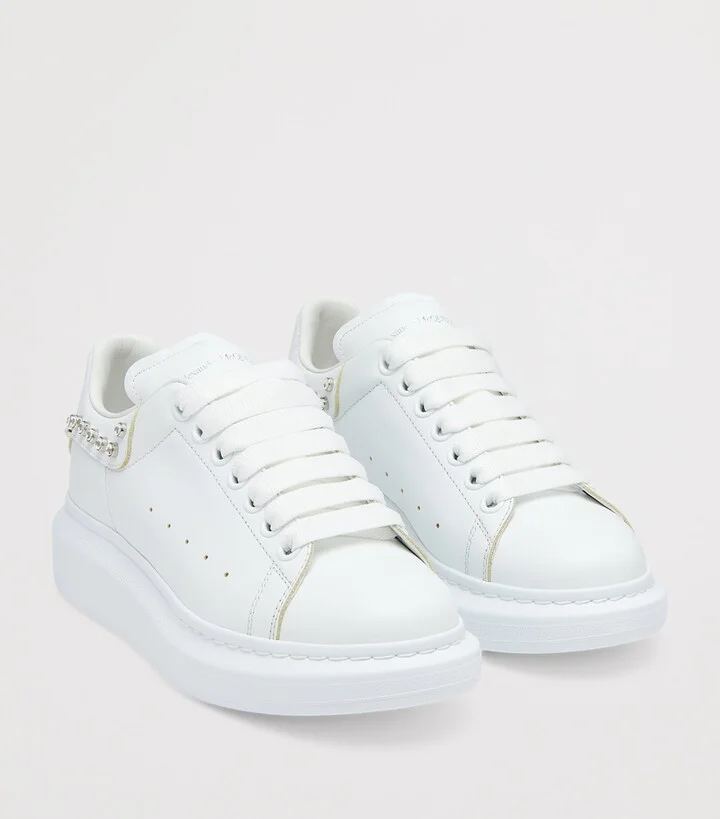 McQueen Leather Studded Sprint Runner Sneakers - Image 2